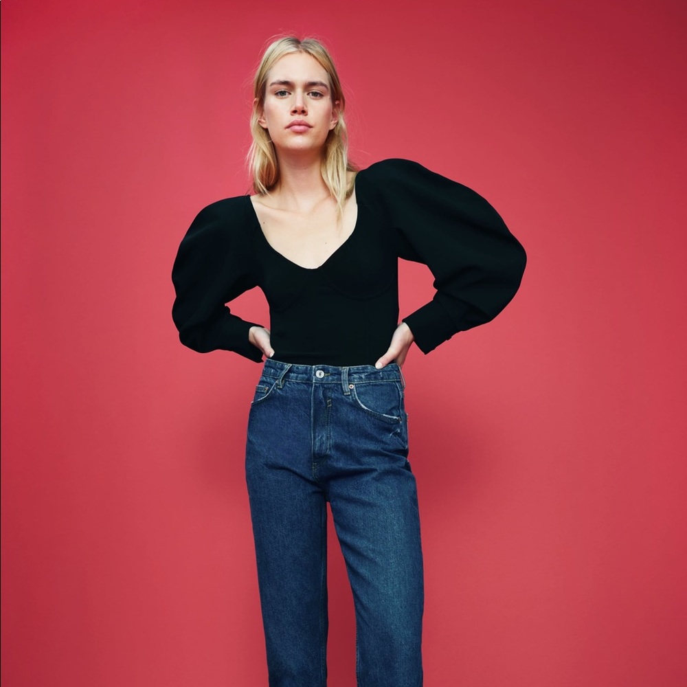 ZARA PUFFY SLEEVED BODY SUIT